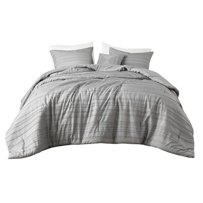 Gracie Mills Lucia Dyed Clip Jacquard Comforter Set with Throw Pillow
