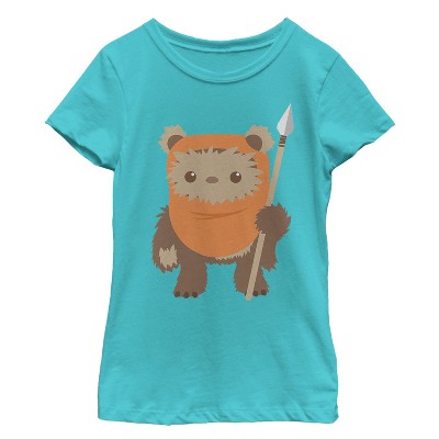 Girl's Star Wars Wicket Ewok Cartoon T-Shirt