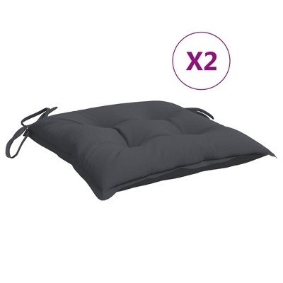 vidaXL Chair Cushion Non Slip Outdoor Patio Seat Cushion Pad Oxford Fabric - Anthracite 19.7" x 19.7" x 2.8" 2-Pack