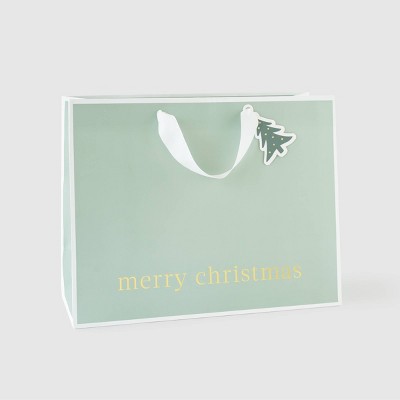 Green and White "Merry Christmas" Vogue Gift Bag - Sugar Paper™ + Target