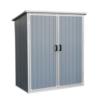 NicBex 5x3 Ft Outdoor Storage Shed Waterproof Resin Cabinet with Lockable Doors for Backyard Garden,Patio