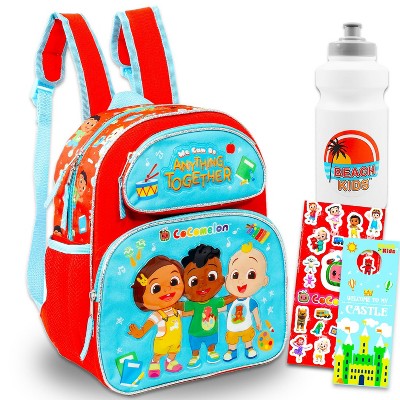 Mini Backpack for Kids - Bundle with 12" Small Bag for Girls Plus Water Bottle, Stickers, More | Cocomelon Backpack Purse for Kids, Toddlers