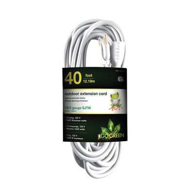 GoGreen Power (GG-13740WH) 16/3 SJTW Outdoor Extension Cord, Lighted End, White