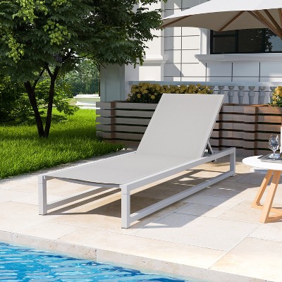 Christopher Knight Home Mottetta Outdoor Mesh and Aluminum Armless Adjustable Chaise Lounge