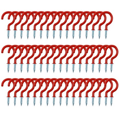 Unique Bargains Metal Home Vinyl Coated Screws in Cup Ceiling Hooks 50 Pcs