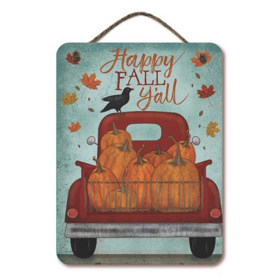 Courtside Market Fall Pick Up 12x16 Hanging Artboard with Twine
