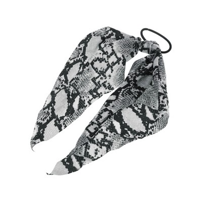 Unique Bargains Snake Pattern Triangle Ribbon Hair Elastic Band 1 Pc
