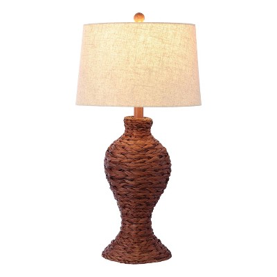 31" JONATHAN Y Elicia Coastal Cottage Table Lamp with Linen Shade, LED Bulb Included, UL Listed