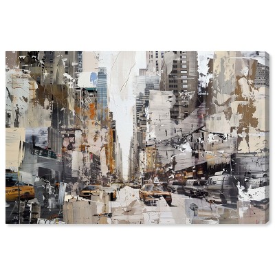 Art Remedy In the City Minimalist collage style wall art Unframed