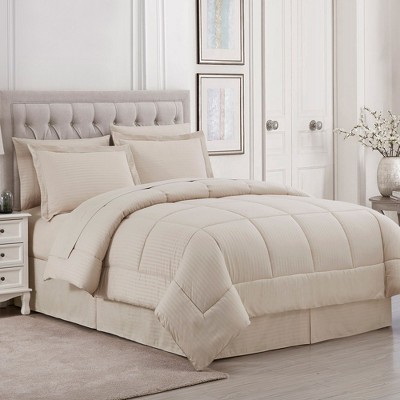 8 Piece Embossed Dobby Stripe Bed In A Bag All Season Complete Set by Sweet Home Collection®