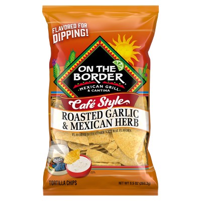 On the Border Garlic & Herb Tortilla Chips - 9.5oz
