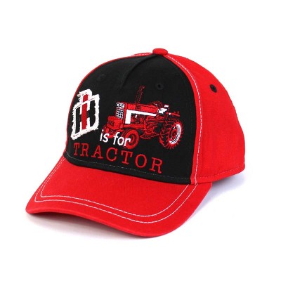 Case IH T is for Tractor IH Toddler Red & Black Twill Cap/Hat, A1610-Tod
