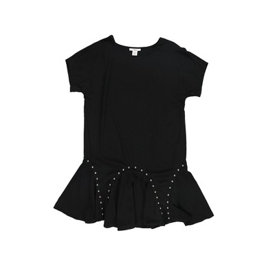 bar III Womens Studded Flounce Hem Fit & Flare Dress
