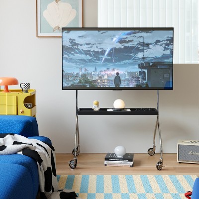 LOVSON Floor-standing TV and projector TV stands, antique black mobile display cabinets