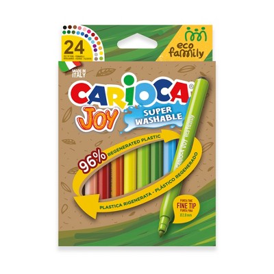 CARIOCA Eco Family Joy Fine Tip Washable Felt Tip Pens - 24 Pieces