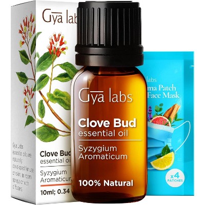 Clove Essential Oil for Teeth & Gums - 0.34 Fl Oz - Gya Labs Clove Oil for Oral Care, Hair, Skin & Candle Making Scent