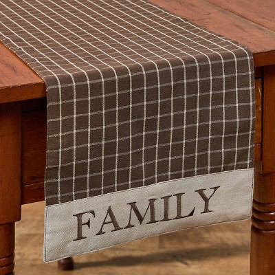 Park Designs Family Brown Plaid Table Runner 13" x 36"