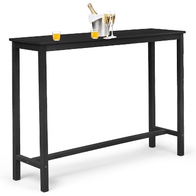 Wooden Outdoor Bar Table, Wood Patio Counter Height Table, Weather-Resistant Patio Pub Table for Garden, Balcony, Poolside, Backyard, Indoor Use