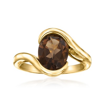 Ross-Simons 2.50 Carat Smoky Quartz Swirl Ring in 18kt Gold Over Sterling
