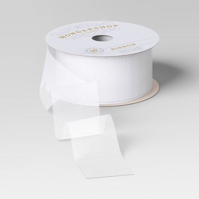 Christmas Holiday Cheer Premium Ribbon White Sheer - Wondershop™