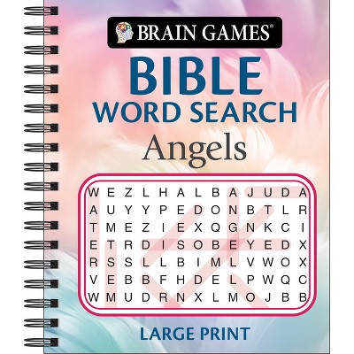 Brain Games - Bible Word Search: Angels - Large Print - by  Publications International Ltd & Brain Games (Spiral Bound)