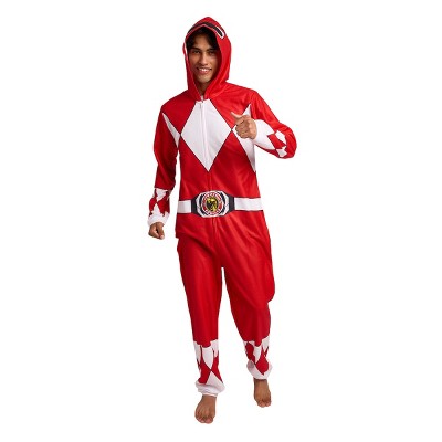 Power Rangers Ranger Adult Long Sleeve Hooded Cosplay Onesie Costume Union Suit