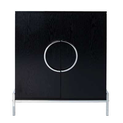 Pierton Double-Door Bar Cabinet - Black - SEI