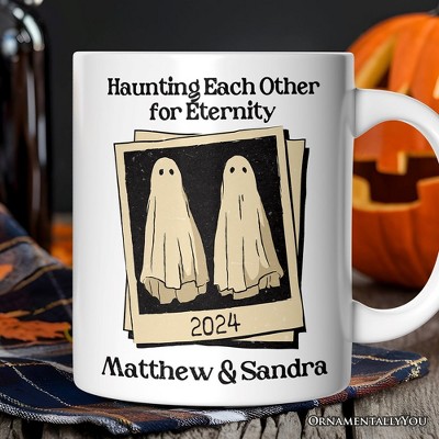 Retro Ghost Picture Haunting Eachother for Eternity Mug, Vintage Halloween Gift for Couples (Non-Custom Only)| OrnamentallyYou