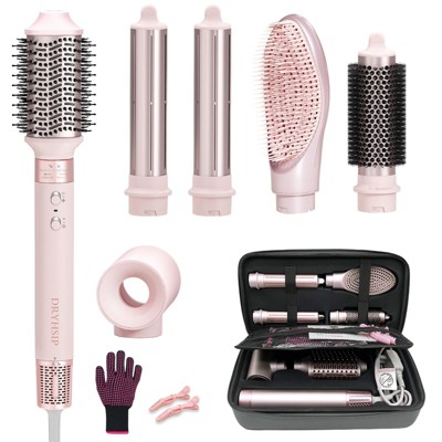 Dryhsip 6 in 1 Hair Dryer Brush Set High-Speed 110,000 RPM Ionic Hot Air Styler with Auto Curlers Intelligent Heat Control Negative Ionic Blow Dryer