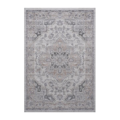 5X7 Rugs/Ivory/Bordered Non-Shedding Living Room Bedroom Dining Home Office Stylish and Stain Resistant Area Rug
