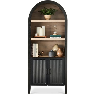 Best Choice Products 72in Arched Storage Cabinet w/ Reeded Cabinet Doors