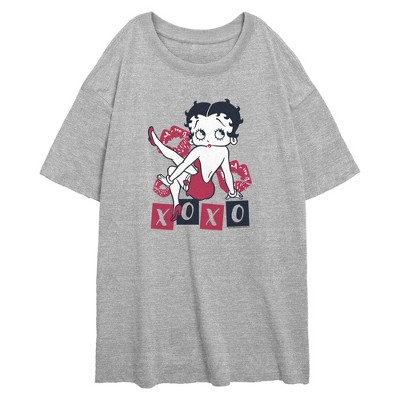 Junior's Betty Boop Valentine's Day XOXO Kisses T-Shirt