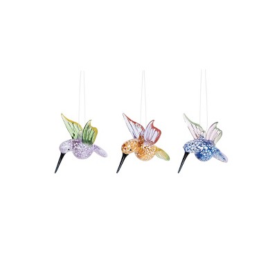 Gallerie II Hummingbird Artglass Ornament Set of 3