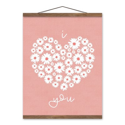 Creative Products Daisy Heart Love 16 x 20 Teak Hanging Canvas