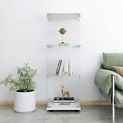 Vatros Glass Display Cabinet Curio Cabinets for Living Room