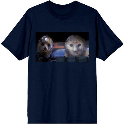 Men's Navy Colored T-shirt, Jason Voorhees Masks