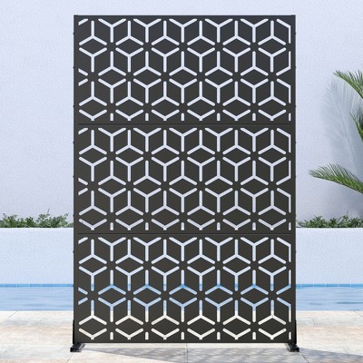 PexFix 72 in. H x 47 in. W Black Outdoor Metal Privacy Screen Garden Fence Wall Applique