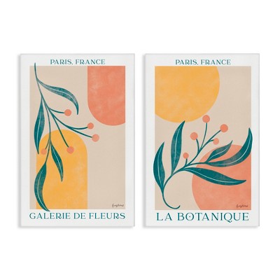 Stupell Industries Botanicals over Geometrics 2pc Canvas Art Set