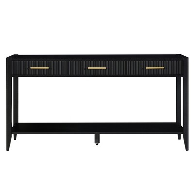 Dexmalle 60" Painted Console Table with 3 Drawers,Wooden Entryway Table with Storage Shelf