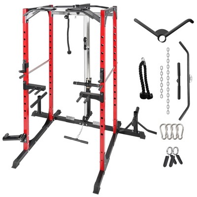NAYSAYE Exercise Trainer Multi Function Power Cage with Training Attachments for Home Gym, Black, 81.1"*9.45"*5.12"