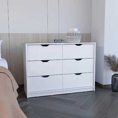 NicBex Modern Wooden Dresser with 6 Spacious Drawers Minimalist Closet Organizers and Storage for Bedroom, Living Room, Hallway
