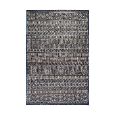 World Rug Gallery Geometric Bohemian Indoor/Outdoor Area Rug:  Weather-Resistant,  Low Pile,  Polypropylene
