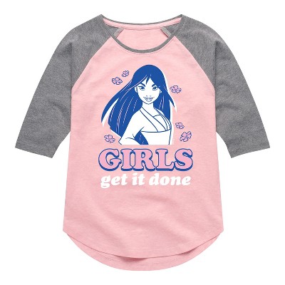 Girls' - Disney Princess - Girls Get It Done Shirt Tail Raglan Graphic T-shirt