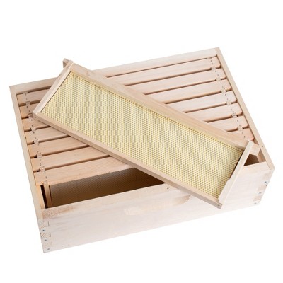 Lehman's Beekeeping Beehive Box, 8 Frame Medium Assembled Super or Brood Honeybee Hive Box with Plastic Foundation Frames, Amish Made
