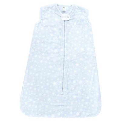 Hudson Baby Infant Boy Plush Sleeping Bag, Sack, Blanket, Light Blue Stars