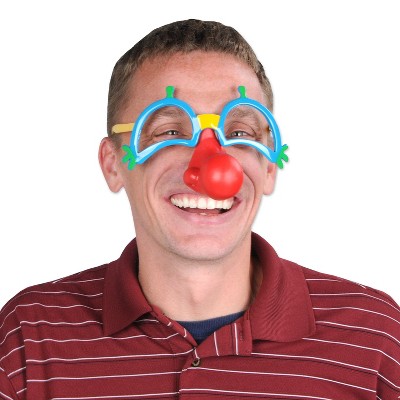 Beistle Clown Glasses w/Nose, (2/Pkg) Multicolored