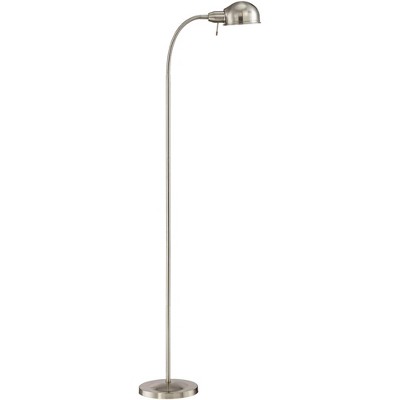360 Lighting Ridley Modern Floor Lamp Standing 61" Tall Satin Nickel Metal Adjustable Gooseneck Arm for Living Room Reading Bedroom Office House Home