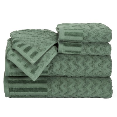 6pc Chevron Bath Towel and Washcloth Set - Yorkshire Home
