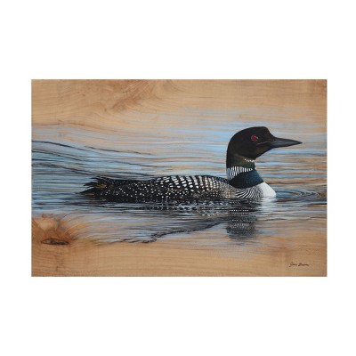 Canvas Wall Art - Jim Brune 'Loon Reflection' Wall Art for Living Room, Bedroom, or Office Décor by Trademark Fine Art - 24 x 16 Inches