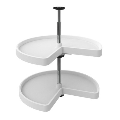 Rev-A-Shelf Polymer Kidney Shaped 2-Shelf Lazy Susan for Kitchen Corner Base Cabinets